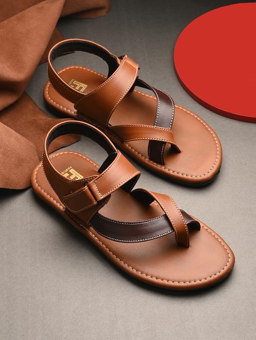 tan synthetic slip on sandals - 20998326 - Very Small Image - 1