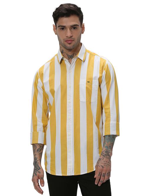 yellow cotton casual shirt - 20998995 - Very Small Image - 1