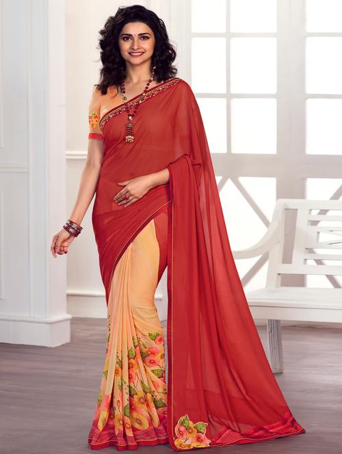 women floral printed lace work saree with blouse - 20999962 - Very Small Image - 1