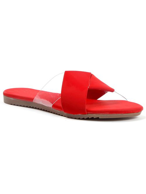red synthetic slip on sandals - 21000618 - Very Small Image - 1