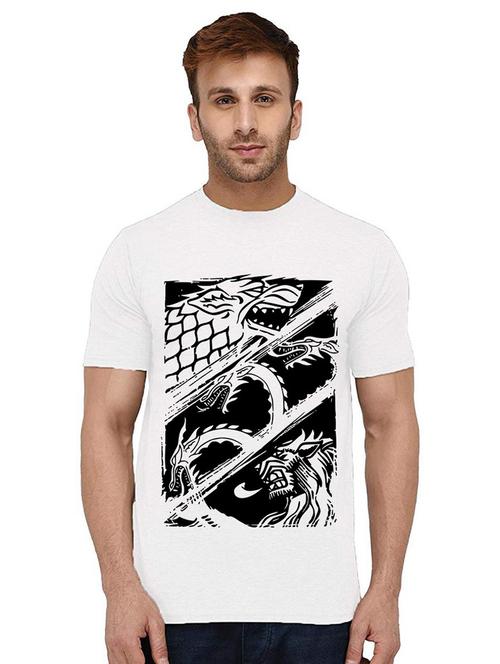 men round neck front print t-shirt - 21009423 - Very Small Image - 1