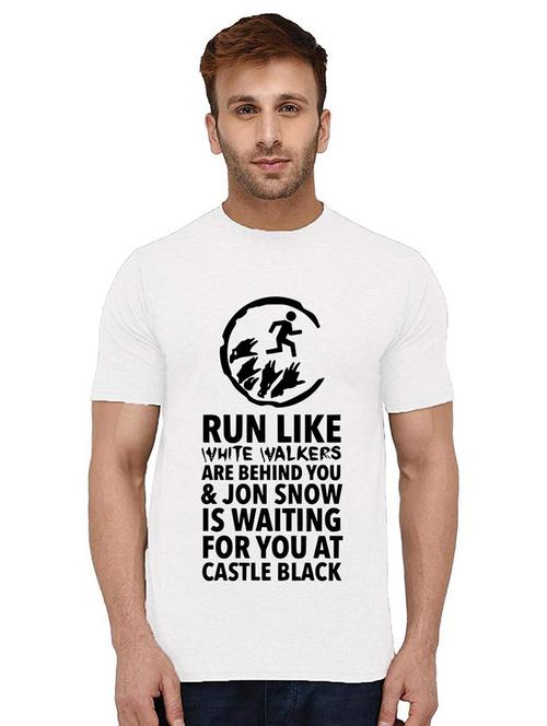 men round neck front print t-shirt - 21009425 - Very Small Image - 1