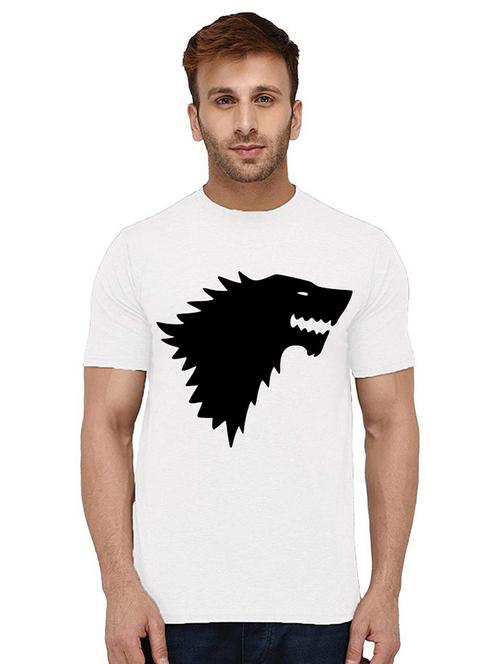 men round neck front print cotton t-shirt - 21009428 - Very Small Image - 1