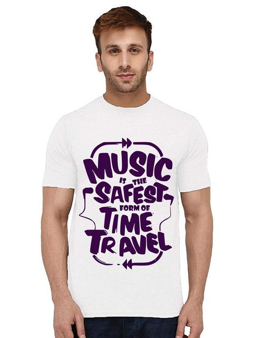 men's round neck front print t-shirt - 21009546 - Very Small Image - 1