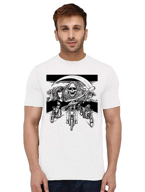 white front printed casual t-shirt - 21009582 - Very Small Image - 1