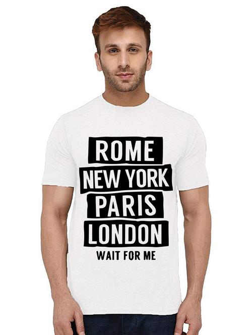 white front printed casual t-shirt - 21009596 - Very Small Image - 1