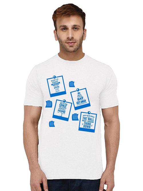 men round neck front print t-shirt - 21009609 - Very Small Image - 1