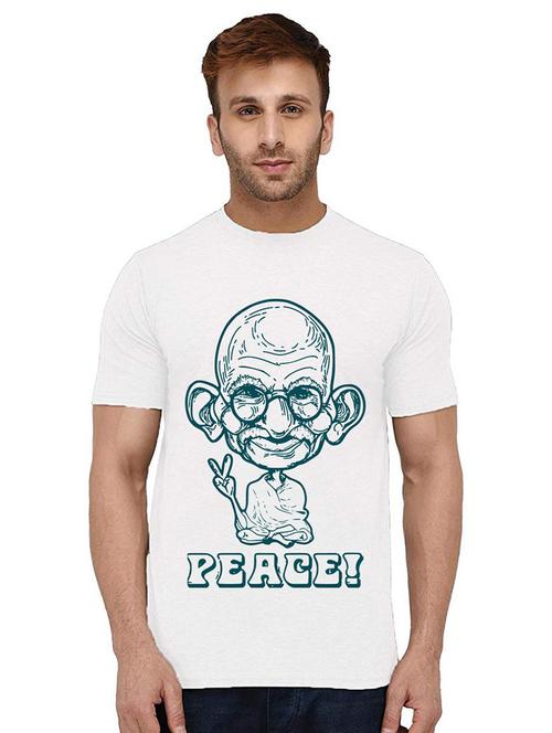 white front printed casual t-shirt - 21009633 - Very Small Image - 1