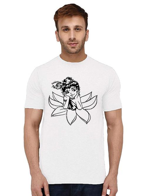 men round neck chest print t-shirt - 21009713 - Very Small Image - 1