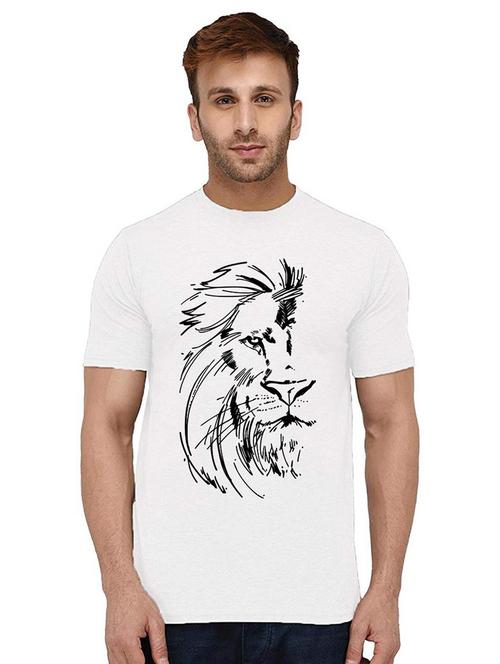 men round neck front print t-shirt - 21009819 - Very Small Image - 1