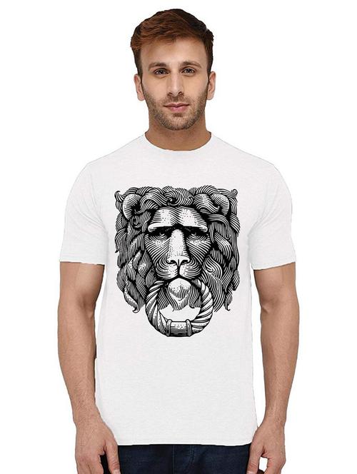 men round neck front printed t-shirt - 21009937 - Very Small Image - 1