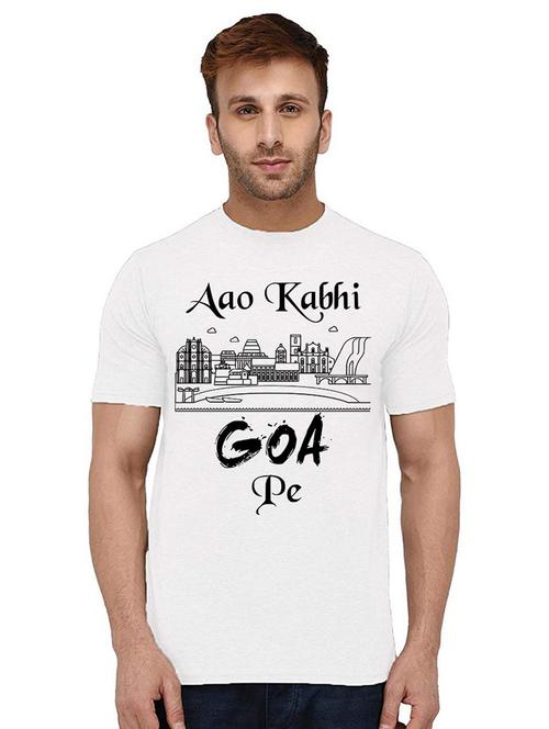 men round neck front print t-shirt - 21009964 - Very Small Image - 1