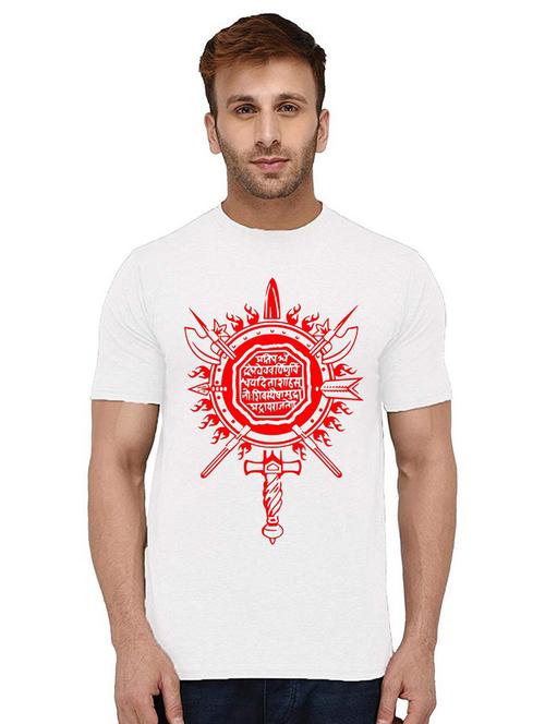 men round neck front print t-shirt - 21009999 - Very Small Image - 1