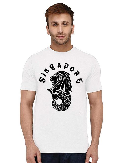 men round neck front print t-shirt - 21010000 - Very Small Image - 1
