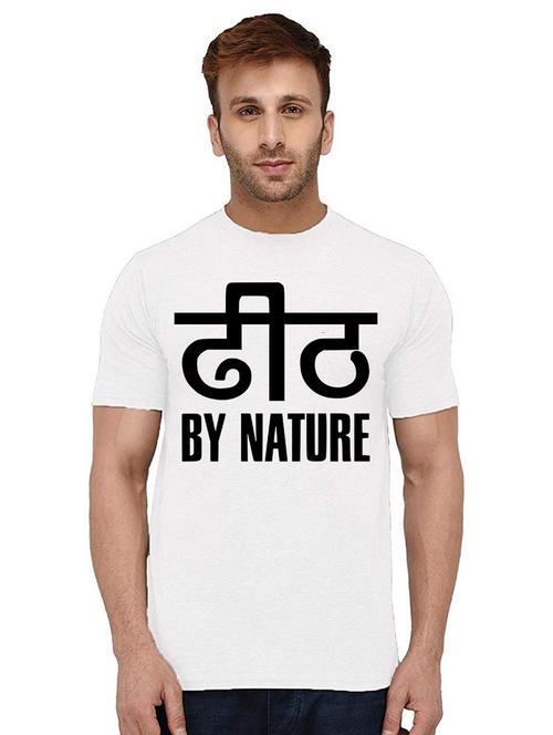 men round neck front print t-shirt - 21010005 - Very Small Image - 1