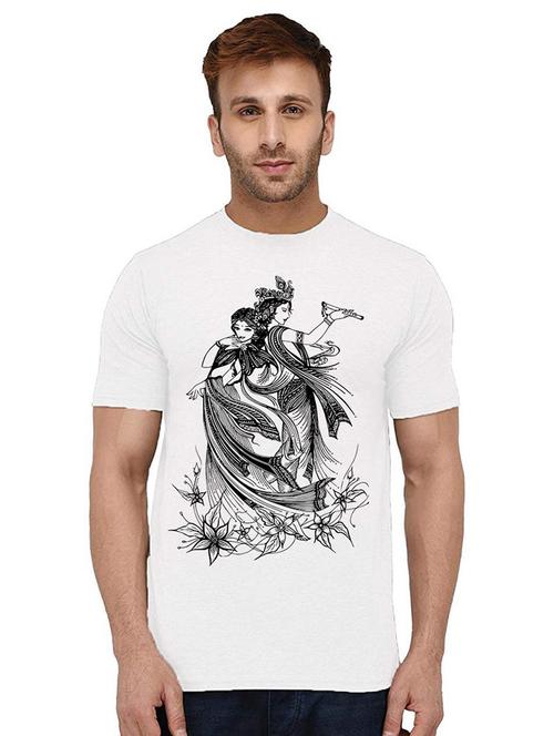 men round neck front print t-shirt - 21010006 - Very Small Image - 1