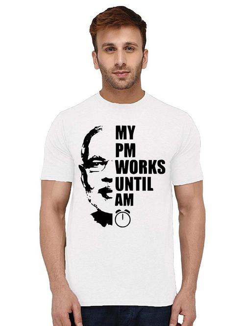 men round neck front print t-shirt - 21010046 - Very Small Image - 1