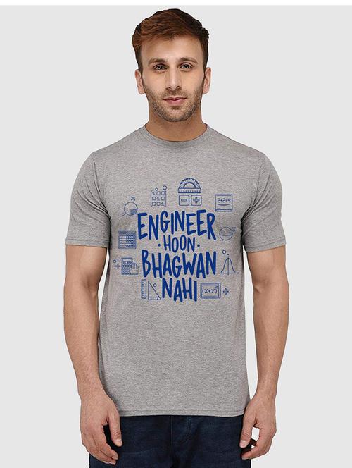 men round neck front print t-shirt - 21010094 - Very Small Image - 1