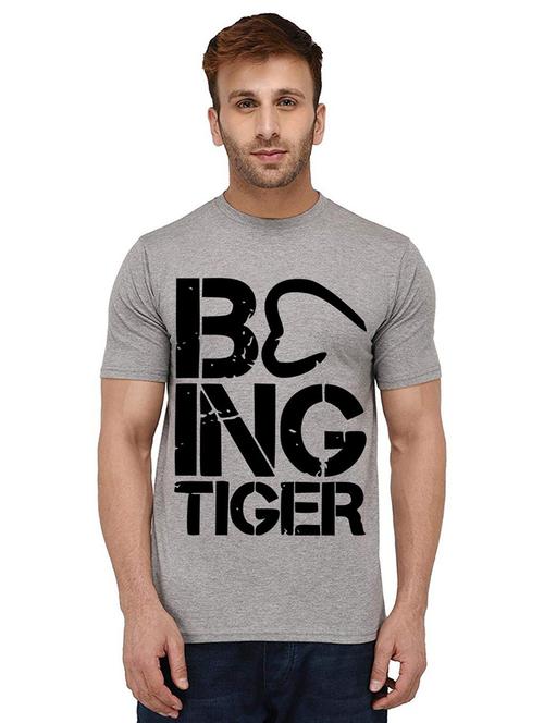 men round neck front print t-shirt - 21010100 - Very Small Image - 1