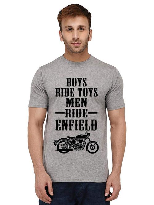 men round neck front print t-shirt - 21010118 - Very Small Image - 1