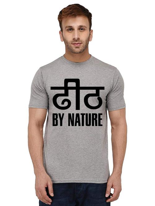 men round neck front print t-shirt - 21010120 - Very Small Image - 1