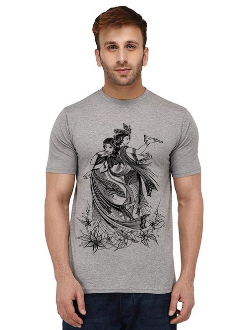 men round neck front print t-shirt - 21010121 - Very Small Image - 1