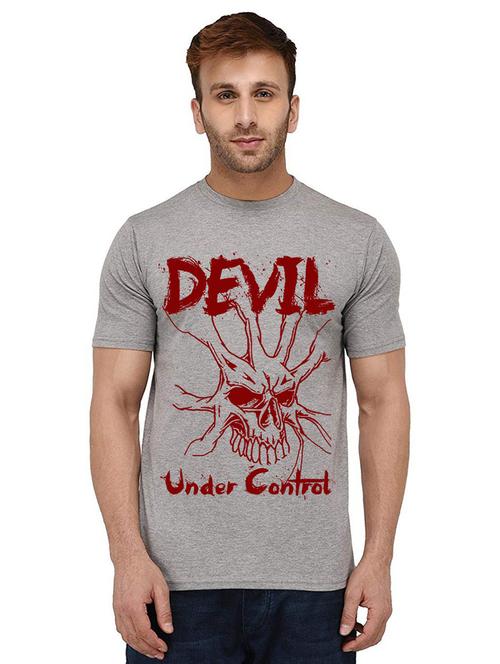 men round neck front print t-shirt - 21010123 - Very Small Image - 1