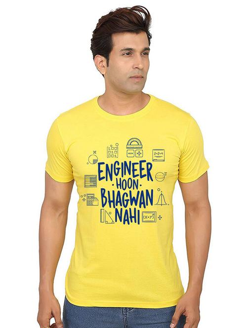 men round neck front print t-shirt - 21010131 - Very Small Image - 1