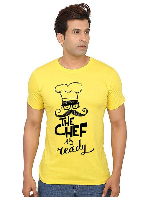 men round neck front print t-shirt - 21010157 - Very Small Image - 1