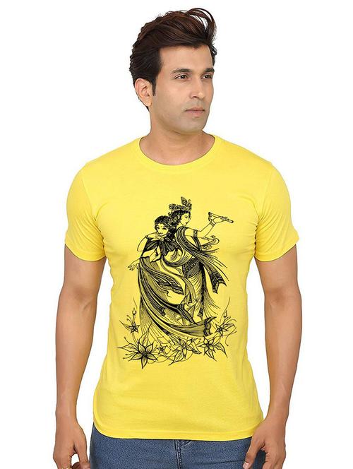 men round neck front print t-shirt - 21010164 - Very Small Image - 1