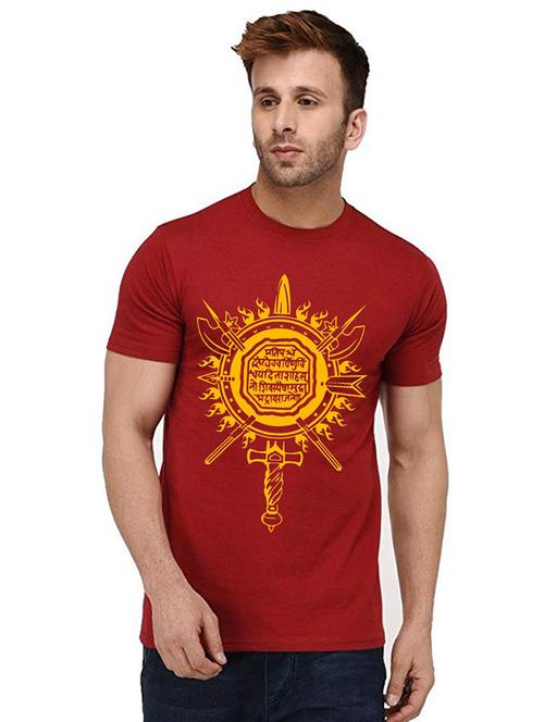 men round neck front print t-shirt - 21010193 - Very Small Image - 1