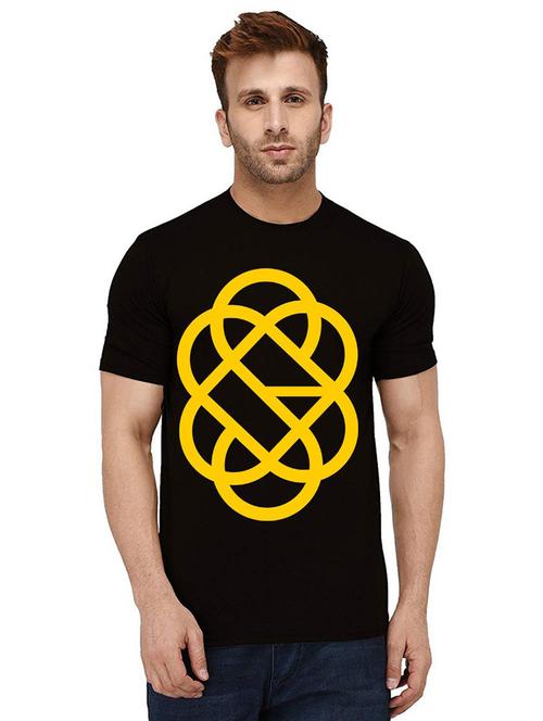 men round neck front print t-shirt - 21010206 - Very Small Image - 1