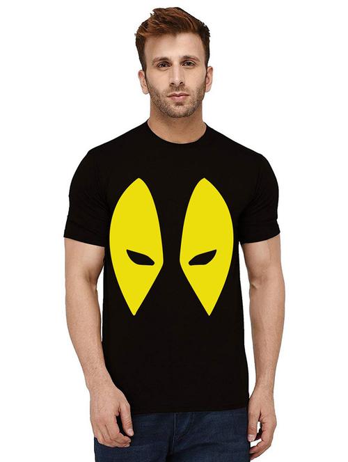 black front printed casual t-shirt - 21010275 - Very Small Image - 1