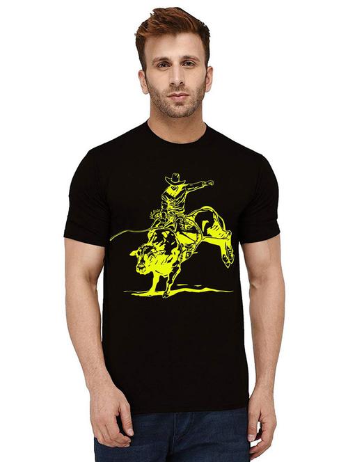 men round neck front print t-shirt - 21010284 - Very Small Image - 1