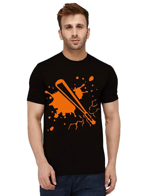 men round neck front print t-shirt - 21010479 - Very Small Image - 1