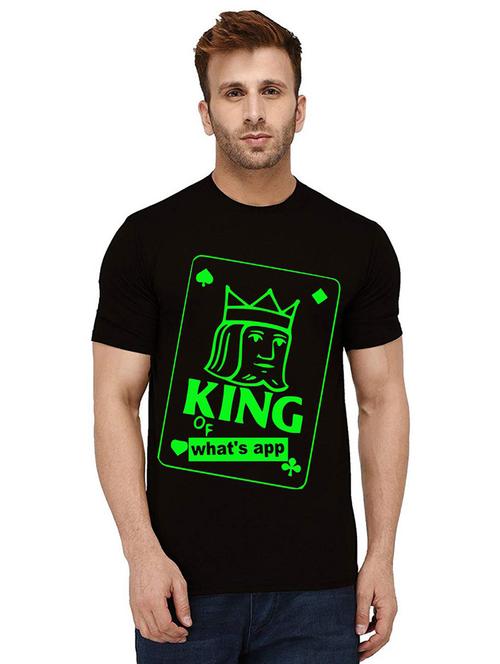 men round neck front print t-shirt - 21010494 - Very Small Image - 1