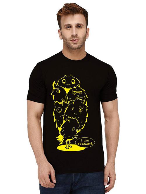 men's round neck front print t-shirt - 21010569 - Very Small Image - 1