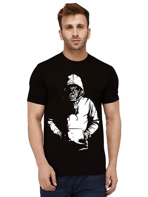 men round neck front print t-shirts - 21010595 - Very Small Image - 1