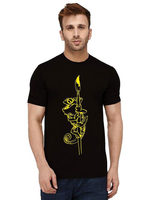 men round neck front print t-shirt - 21010596 - Very Small Image - 1