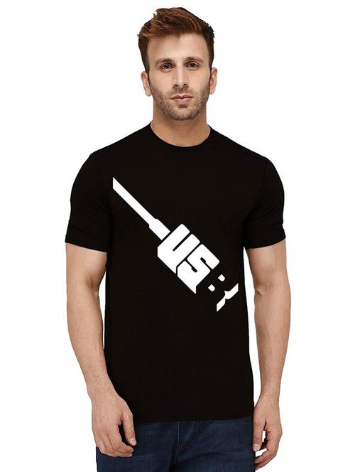 men round neck front print t-shirt - 21010611 - Very Small Image - 1