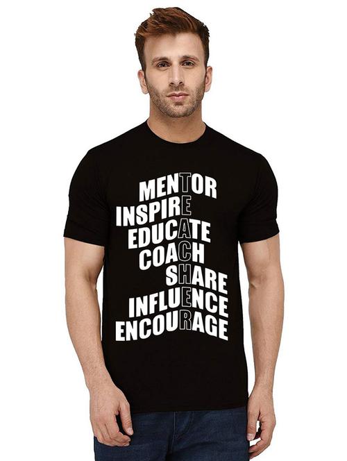 men round neck front print t-shirt - 21010618 - Very Small Image - 1