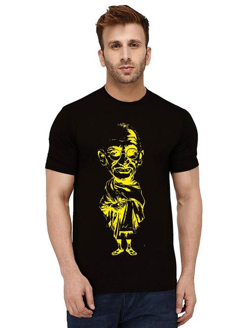 men round neck front print t-shirt - 21010636 - Very Small Image - 1