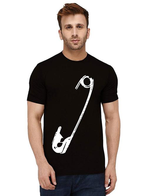 men round neck front print t-shirt - 21010681 - Very Small Image - 1