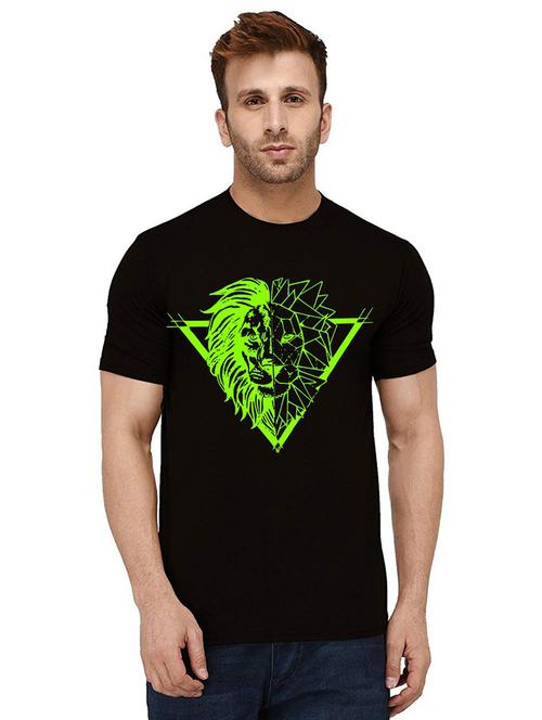 men round neck front printed t-shirt - 21010688 - Very Small Image - 1