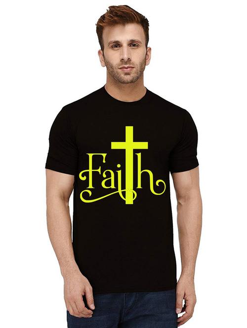 men round neck front print t-shirt - 21010720 - Very Small Image - 1