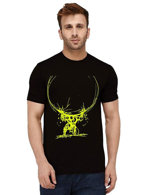 men round neck front print t-shirt - 21010721 - Very Small Image - 1