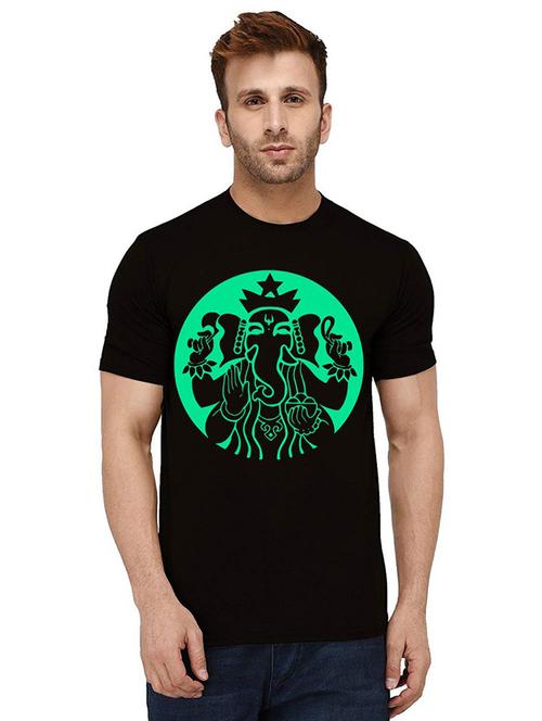 men's round neck front print t-shirt - 21011012 - Very Small Image - 1