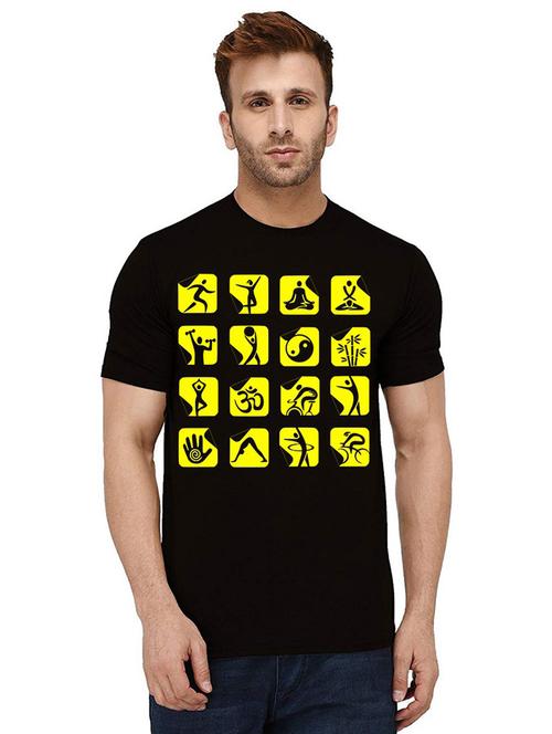 men round neck front printed t-shirt - 21011013 - Very Small Image - 1