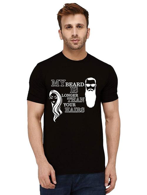 men round neck front print t-shirt - 21011135 - Very Small Image - 1