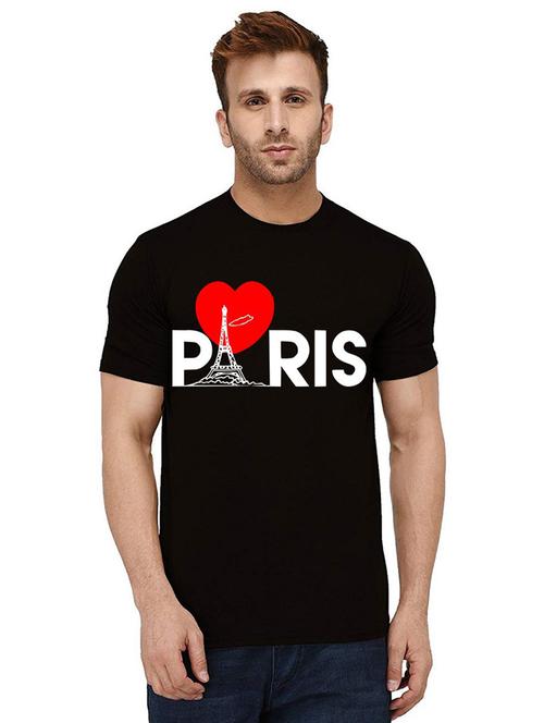 men round neck chest print t-shirt - 21011218 - Very Small Image - 1